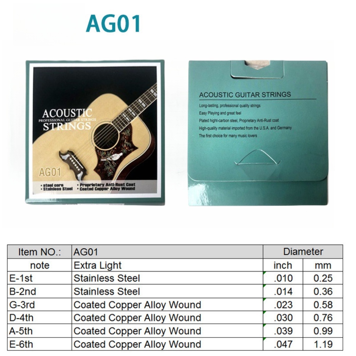 Miwayer 1 Set/6 String AG01 Ac - Musical Instrument Set recension och pris