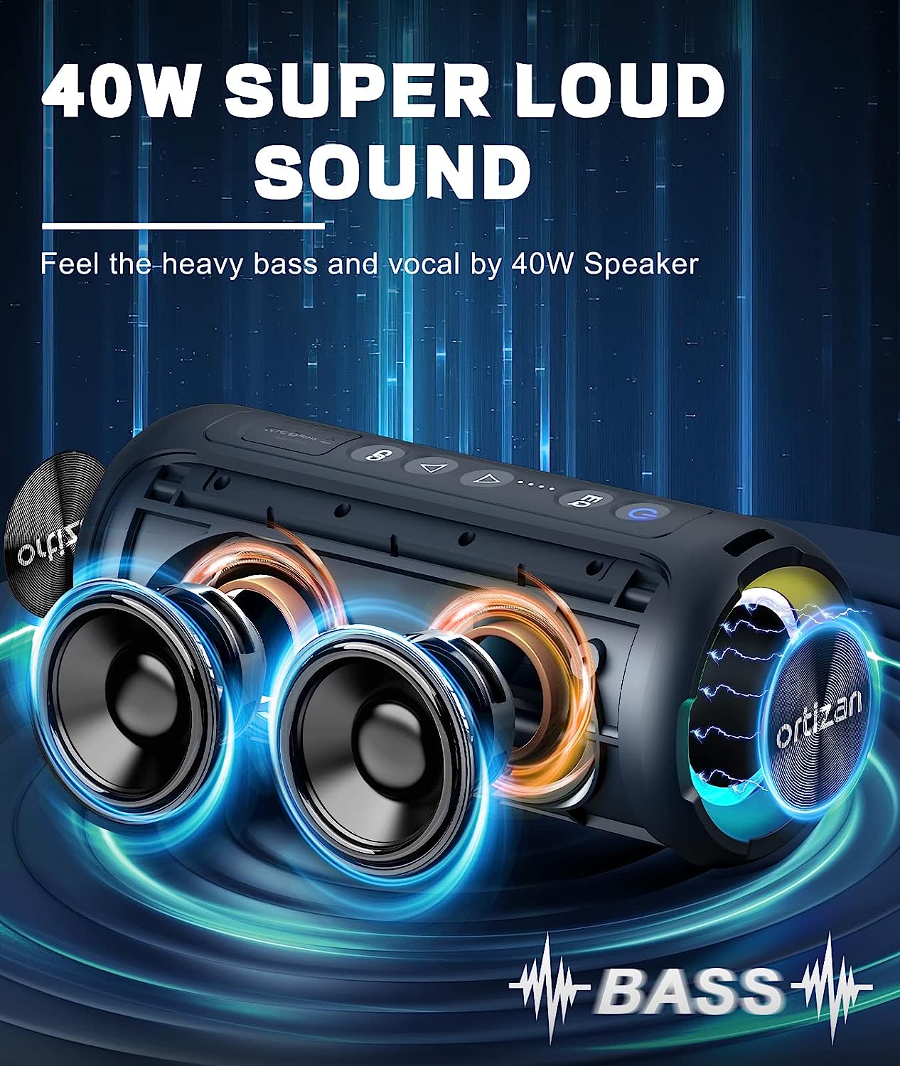 Ortizan Bluetooth Speakers 40W - Musical Instrument Vector recension och pris