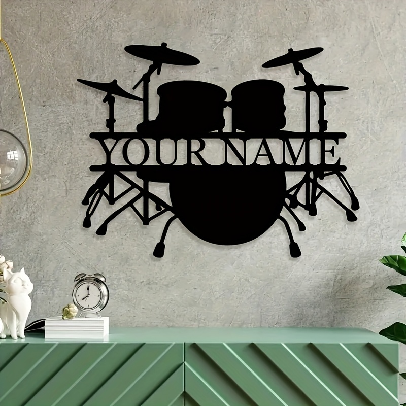 Custom Drum Set Metal Wall Art - Musical Instrument And Name recension och pris