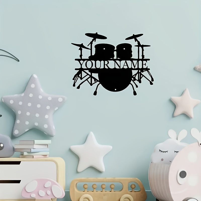 Custom Drum Set Metal Wall Art - Musical Instrument And Name recension och pris