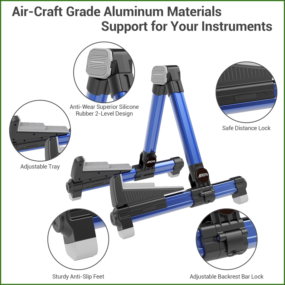 Foldable Aluminum Guitar Stand - Musical Instrument Types recension och pris