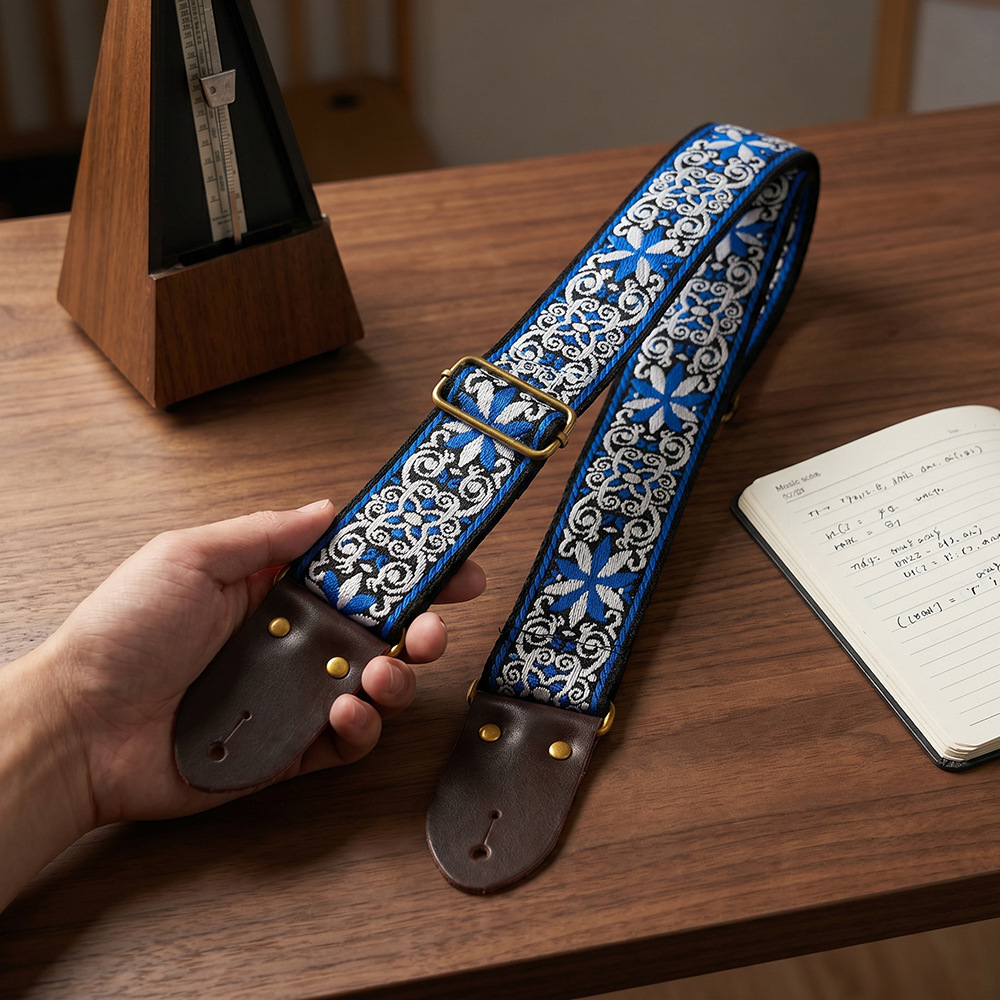 Embroidered Print Guitar Strap - Musical Instrument Types recension och pris